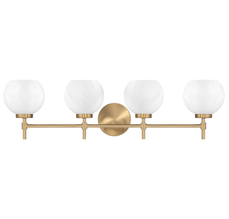 Lighting One E V6-L8-9621-4-322 Four Light Bathroom Vanity, Warm Brass