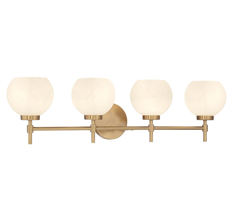 Lighting One E V6-L8-9621-4-322 Four Light Bathroom Vanity, Warm Brass