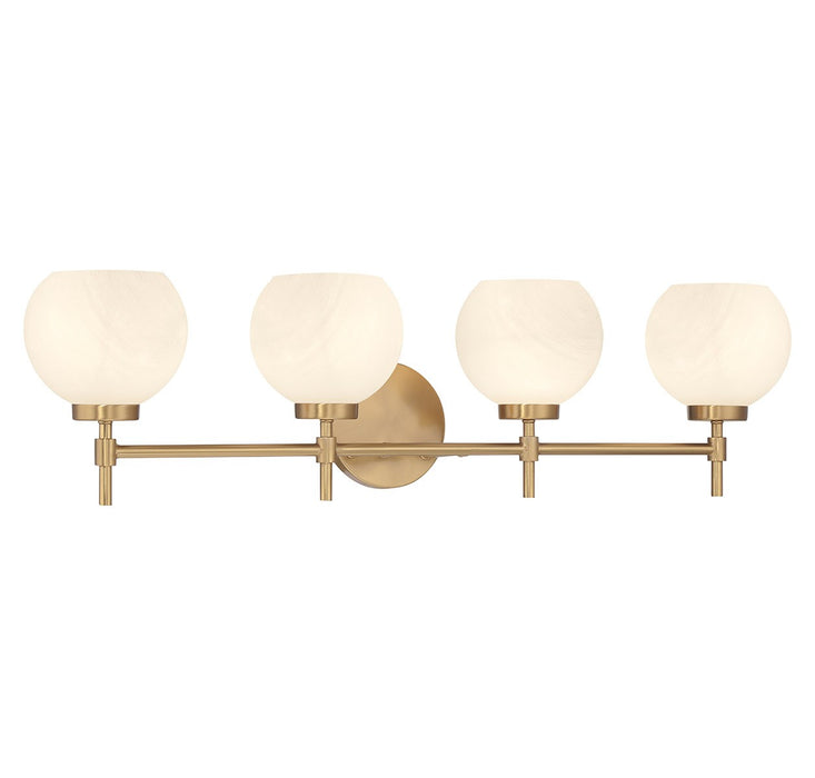 Lighting One E V6-L8-9621-4-322 Four Light Bathroom Vanity, Warm Brass