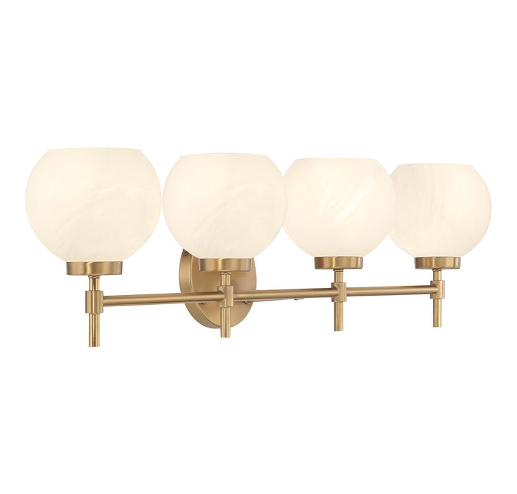 Lighting One E V6-L8-9621-4-322 Four Light Bathroom Vanity, Warm Brass