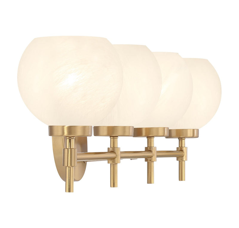 Lighting One E V6-L8-9621-4-322 Four Light Bathroom Vanity, Warm Brass