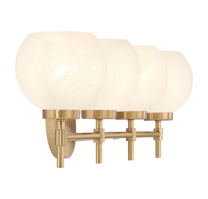Lighting One E V6-L8-9621-4-322 Four Light Bathroom Vanity, Warm Brass