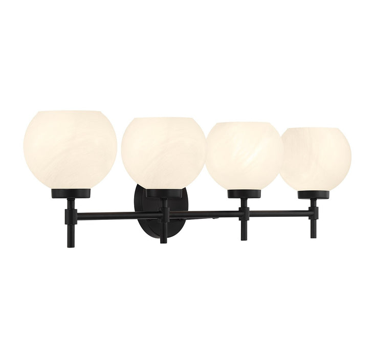 Lighting One E V6-L8-9621-4-BK Four Light Bathroom Vanity, Matte Black