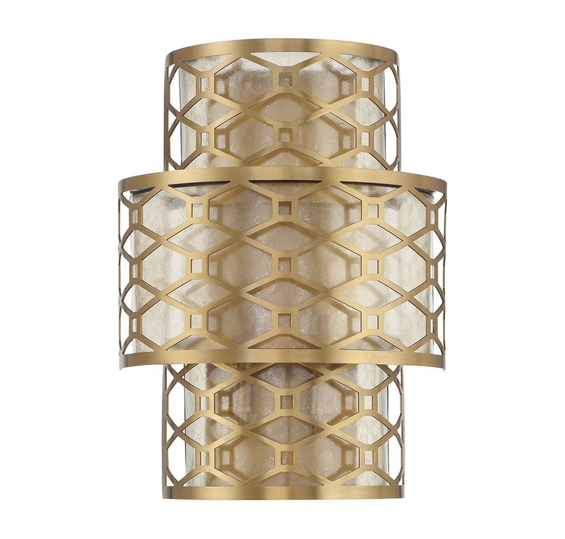 Lighting One E V6-L9-6102-2-322 Two Light Wall Sconce, Warm Brass