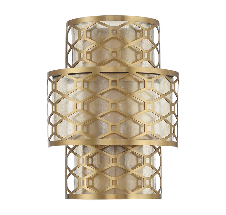 Lighting One E V6-L9-6102-2-322 Two Light Wall Sconce, Warm Brass