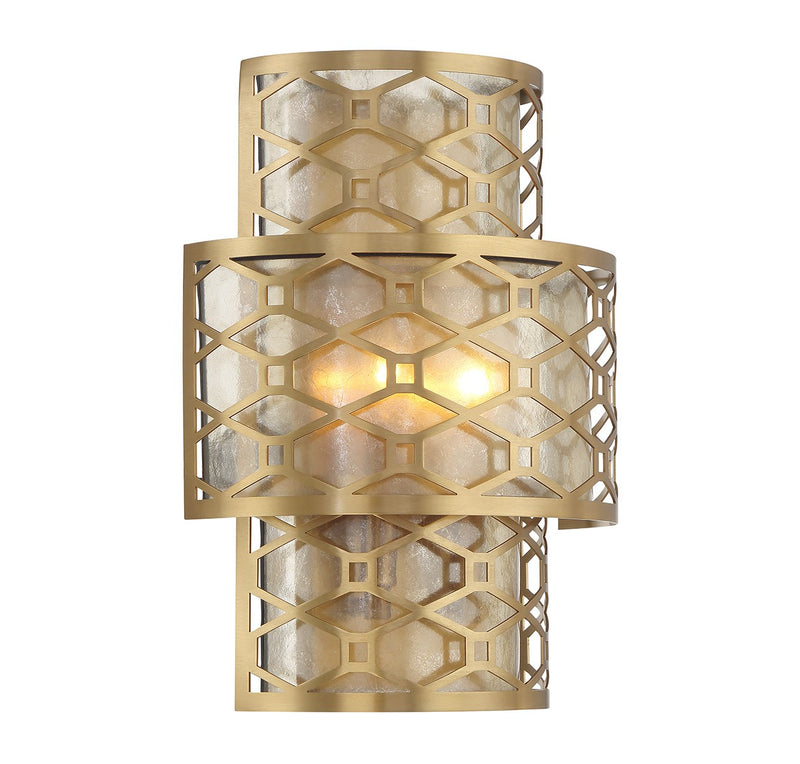 Lighting One E V6-L9-6102-2-322 Two Light Wall Sconce, Warm Brass