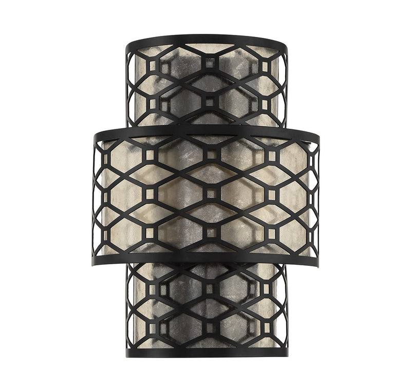 Lighting One E V6-L9-6102-2-89 Two Light Wall Sconce, Matte Black