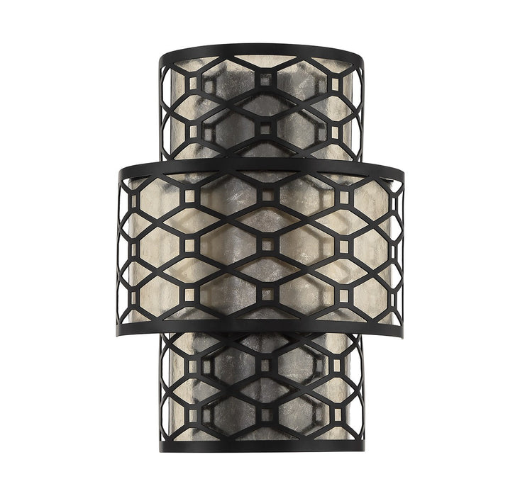Lighting One E V6-L9-6102-2-89 Two Light Wall Sconce, Matte Black