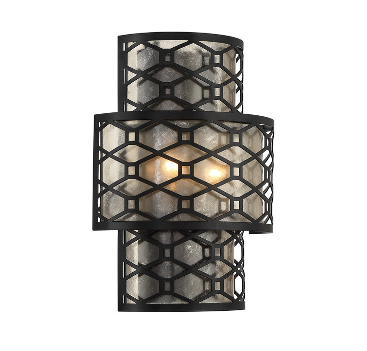 Lighting One E V6-L9-6102-2-89 Two Light Wall Sconce, Matte Black
