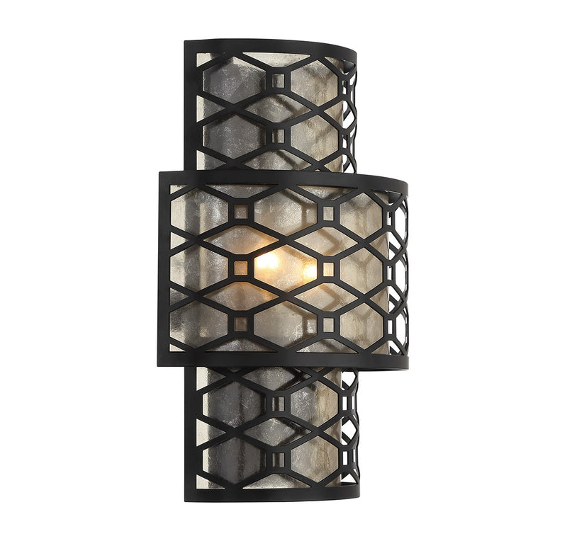 Lighting One E V6-L9-6102-2-89 Two Light Wall Sconce, Matte Black