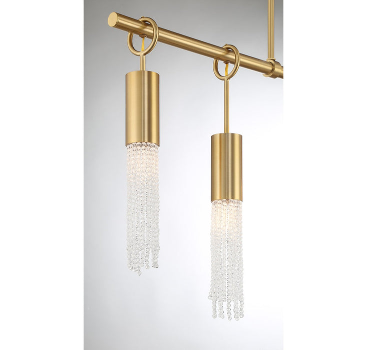 Savoy House 1-1365-5-322 Five Light Linear Chandelier, Warm Brass