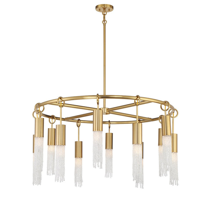Savoy House 1-1367-12-322 12 Light Chandelier, Warm Brass