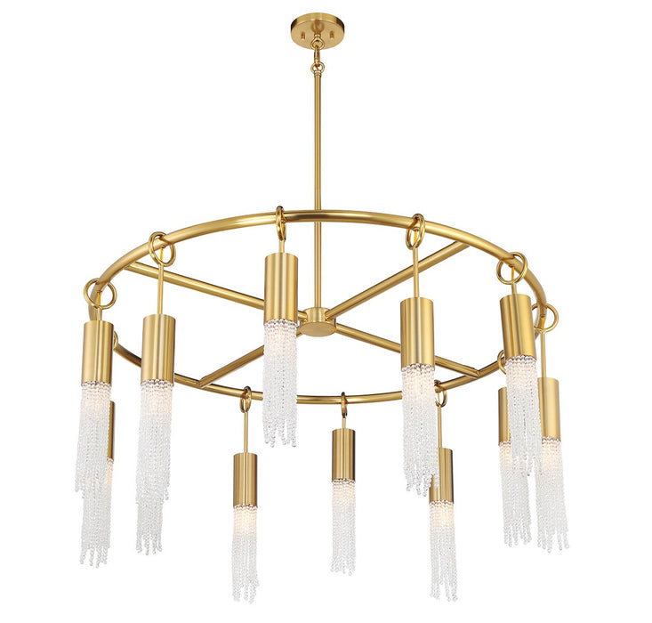 Savoy House 1-1367-12-322 12 Light Chandelier, Warm Brass