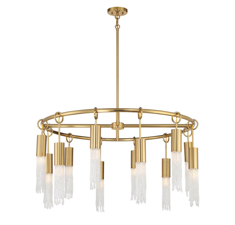 Savoy House 1-1367-12-322 12 Light Chandelier, Warm Brass