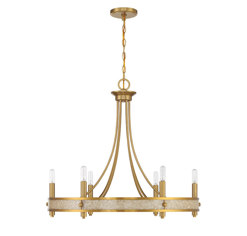 Savoy House 1-2053-6-322 Six Light Chandelier, Warm Brass
