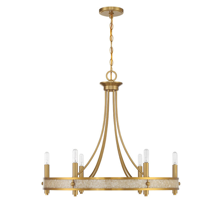 Savoy House 1-2053-6-322 Six Light Chandelier, Warm Brass