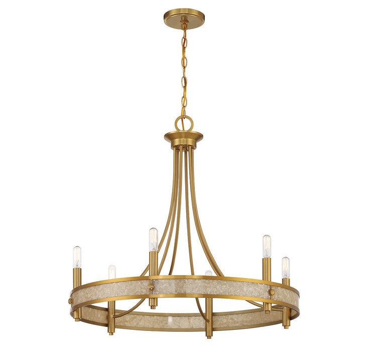 Savoy House 1-2053-6-322 Six Light Chandelier, Warm Brass