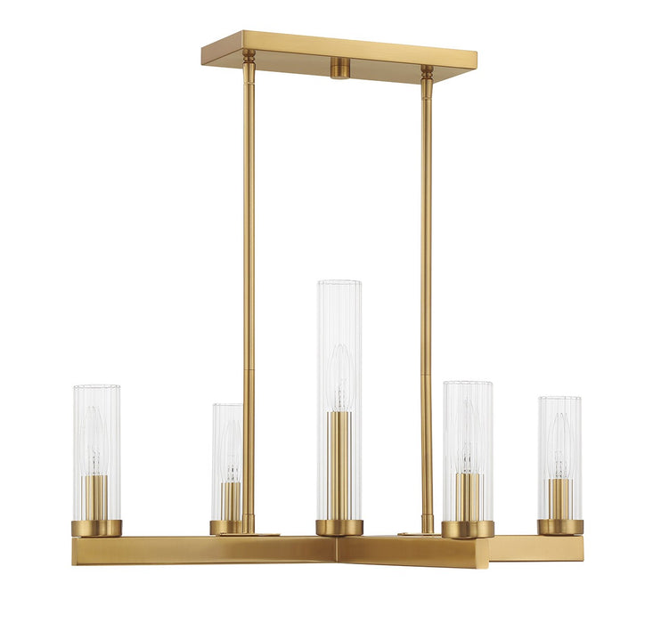 Savoy House 1-2634-5-322 Five Light Chandelier, Warm Brass