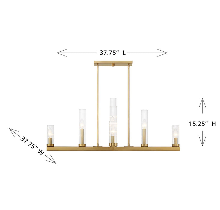 Savoy House 1-2635-9-322 Nine Light Chandelier, Warm Brass