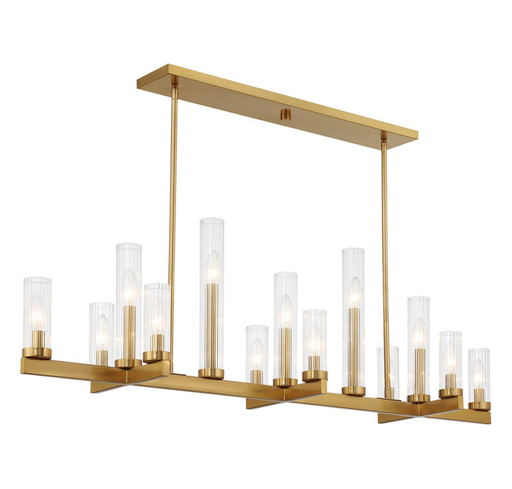 Savoy House 1-2636-13-322 13 Light Linear Chandelier, Warm Brass