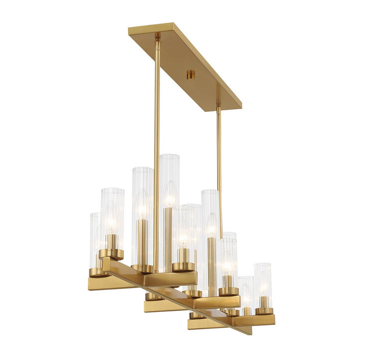 Savoy House 1-2636-13-322 13 Light Linear Chandelier, Warm Brass