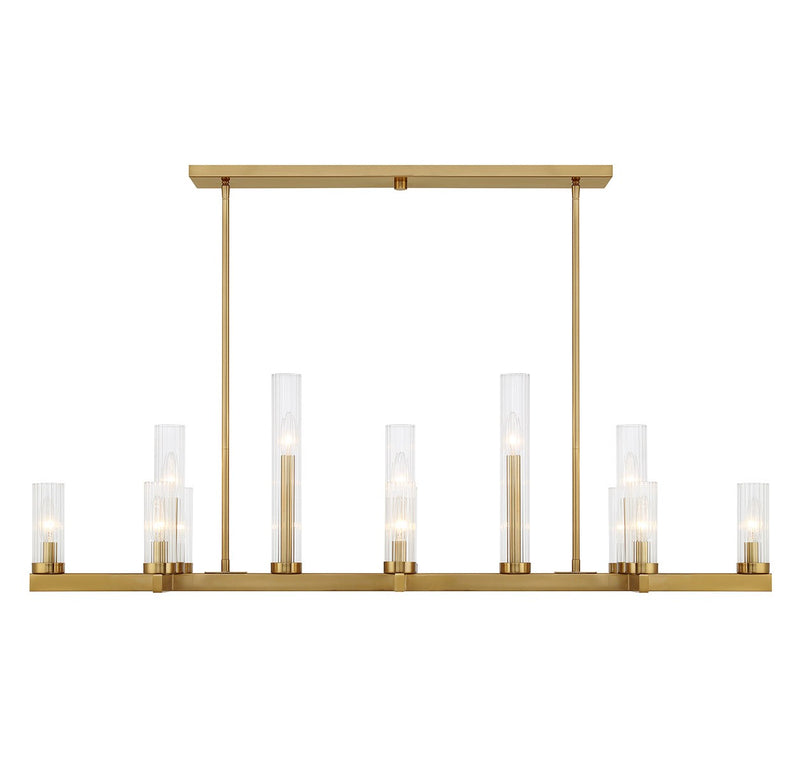 Savoy House 1-2636-13-322 13 Light Linear Chandelier, Warm Brass