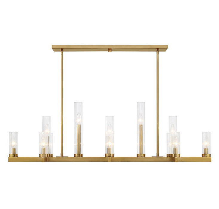 Savoy House 1-2636-13-322 13 Light Linear Chandelier, Warm Brass