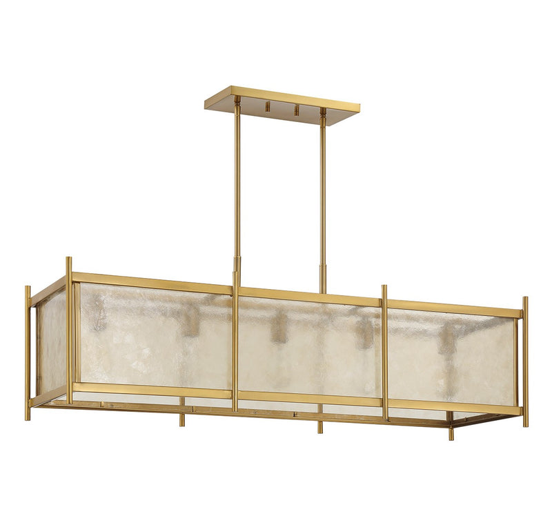 Savoy House 1-3802-5-322 Five Light Linear Chandelier, Warm Brass