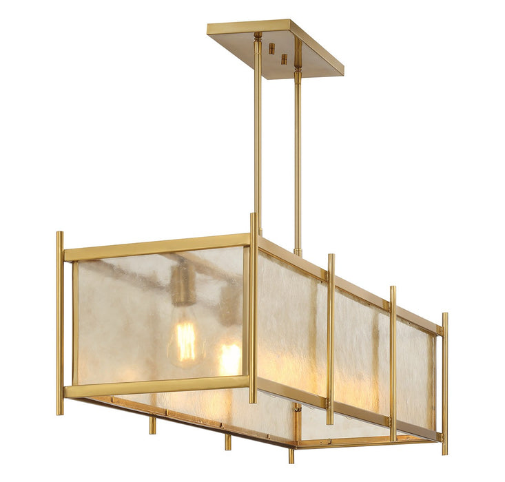 Savoy House 1-3802-5-322 Five Light Linear Chandelier, Warm Brass
