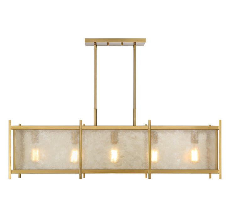 Savoy House 1-3802-5-322 Five Light Linear Chandelier, Warm Brass