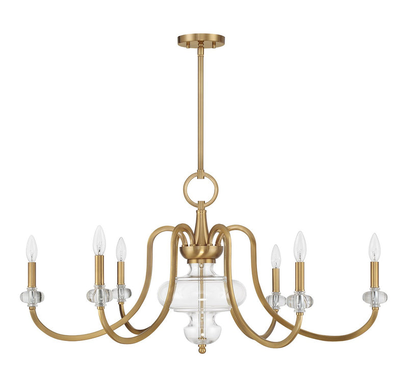 Savoy House 1-5802-6-322 Six Light Chandelier, Warm Brass