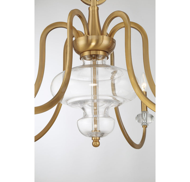 Savoy House 1-5802-6-322 Six Light Chandelier, Warm Brass