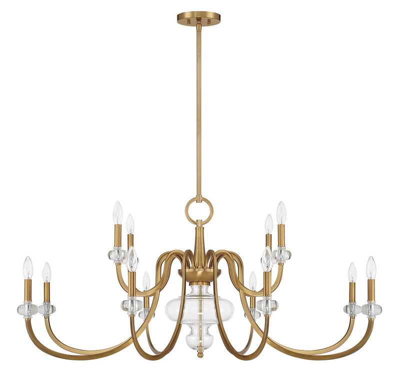 Savoy House 1-5803-12-322 12 Light Chandelier, Warm Brass
