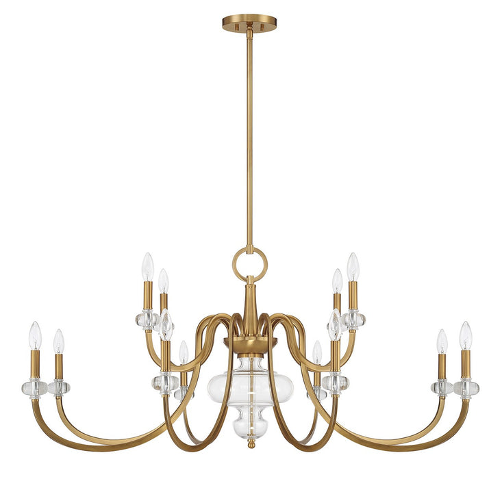 Savoy House 1-5803-12-322 12 Light Chandelier, Warm Brass