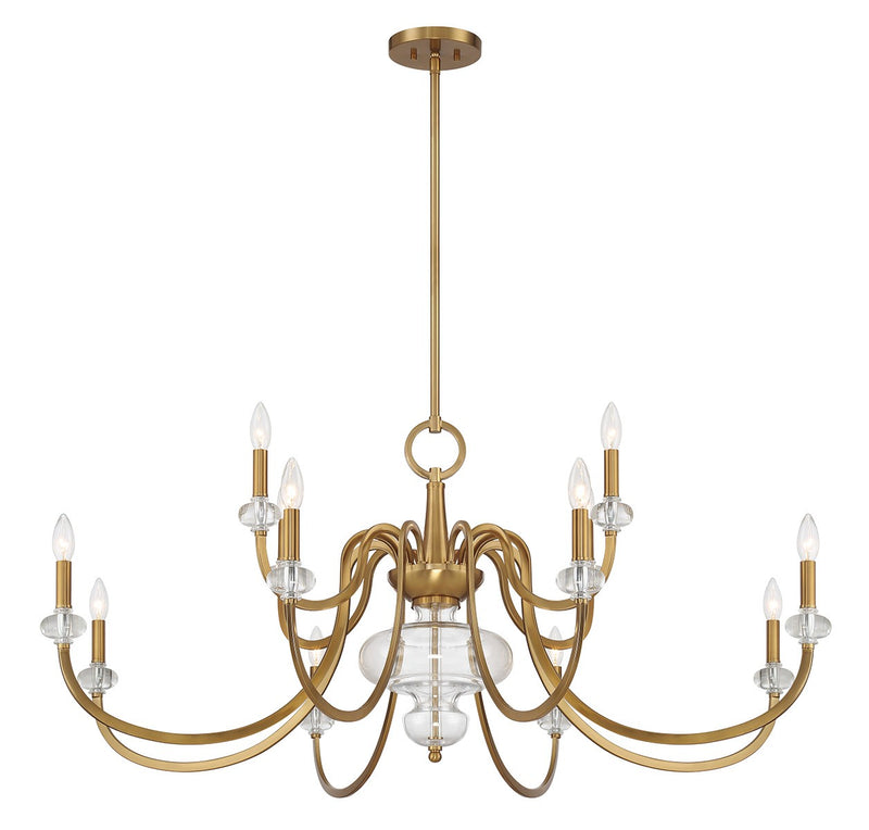 Savoy House 1-5803-12-322 12 Light Chandelier, Warm Brass