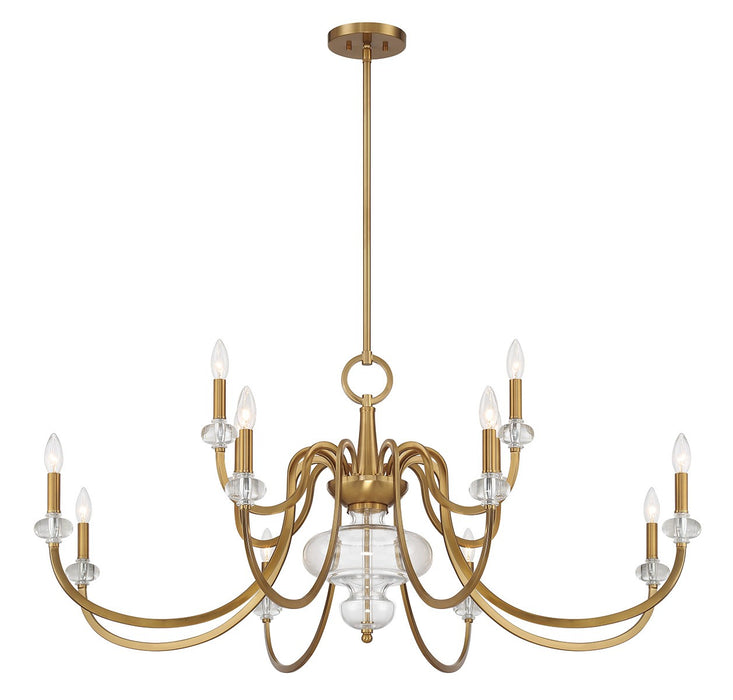Savoy House 1-5803-12-322 12 Light Chandelier, Warm Brass