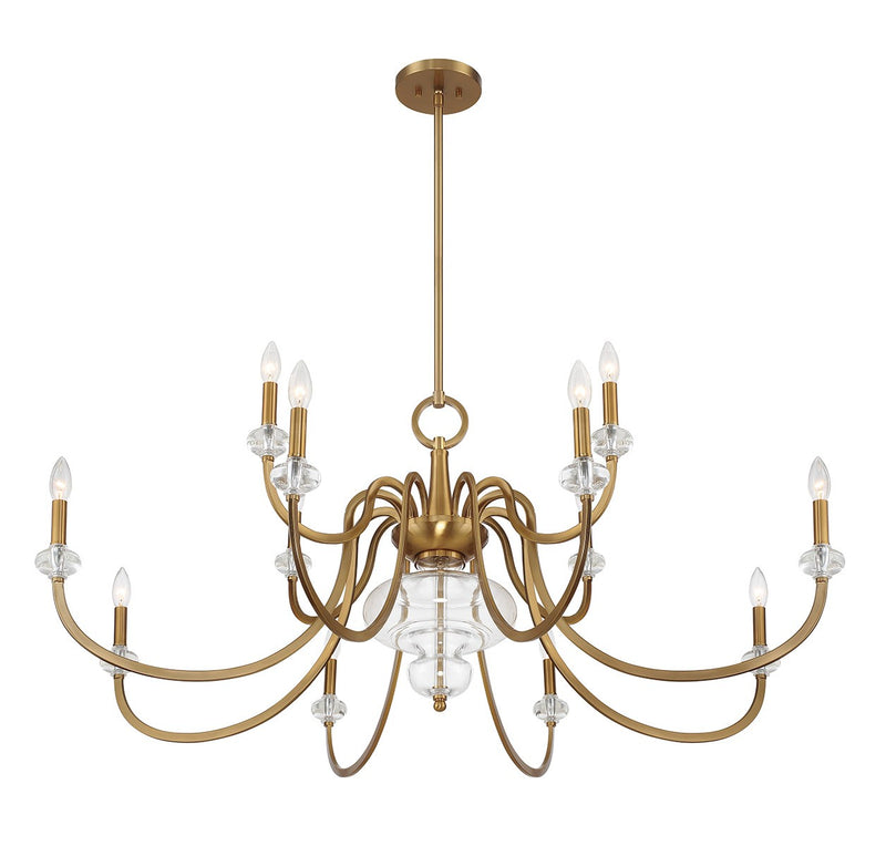 Savoy House 1-5803-12-322 12 Light Chandelier, Warm Brass