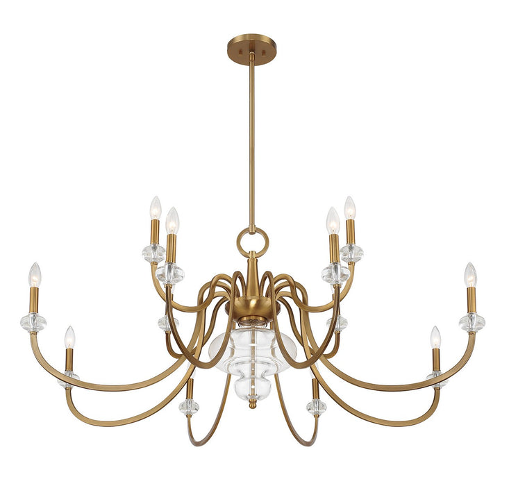 Savoy House 1-5803-12-322 12 Light Chandelier, Warm Brass