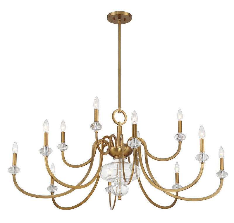 Savoy House 1-5803-12-322 12 Light Chandelier, Warm Brass