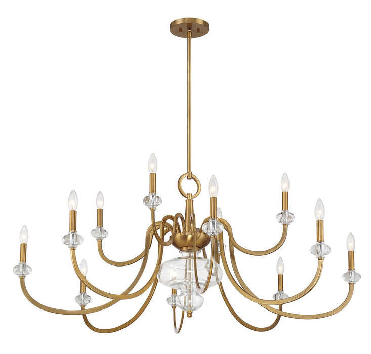 Savoy House 1-5803-12-322 12 Light Chandelier, Warm Brass