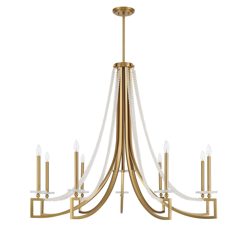 Savoy House 1-8805-9-322 Nine Light Chandelier, Warm Brass