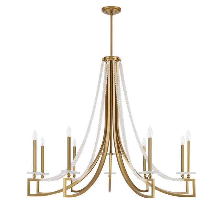 Savoy House 1-8805-9-322 Nine Light Chandelier, Warm Brass