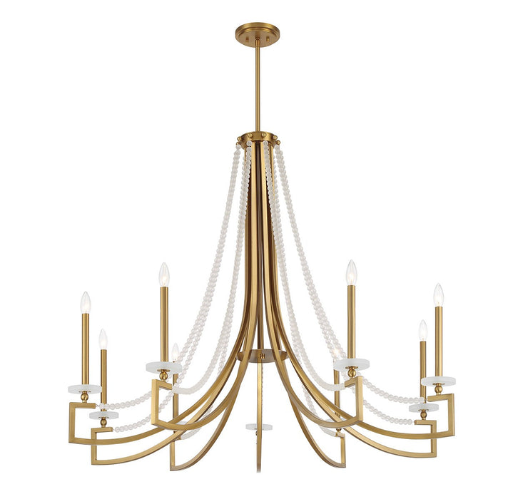 Savoy House 1-8805-9-322 Nine Light Chandelier, Warm Brass