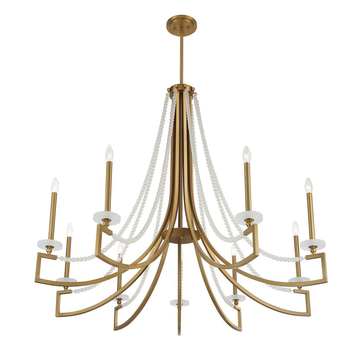 Savoy House 1-8805-9-322 Nine Light Chandelier, Warm Brass