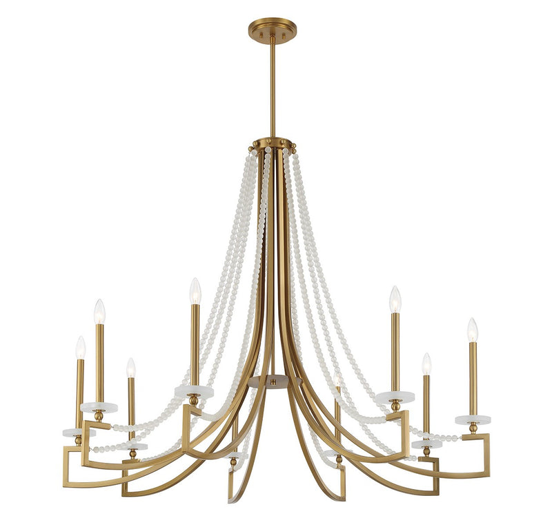 Savoy House 1-8805-9-322 Nine Light Chandelier, Warm Brass