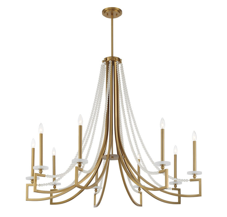 Savoy House 1-8805-9-322 Nine Light Chandelier, Warm Brass
