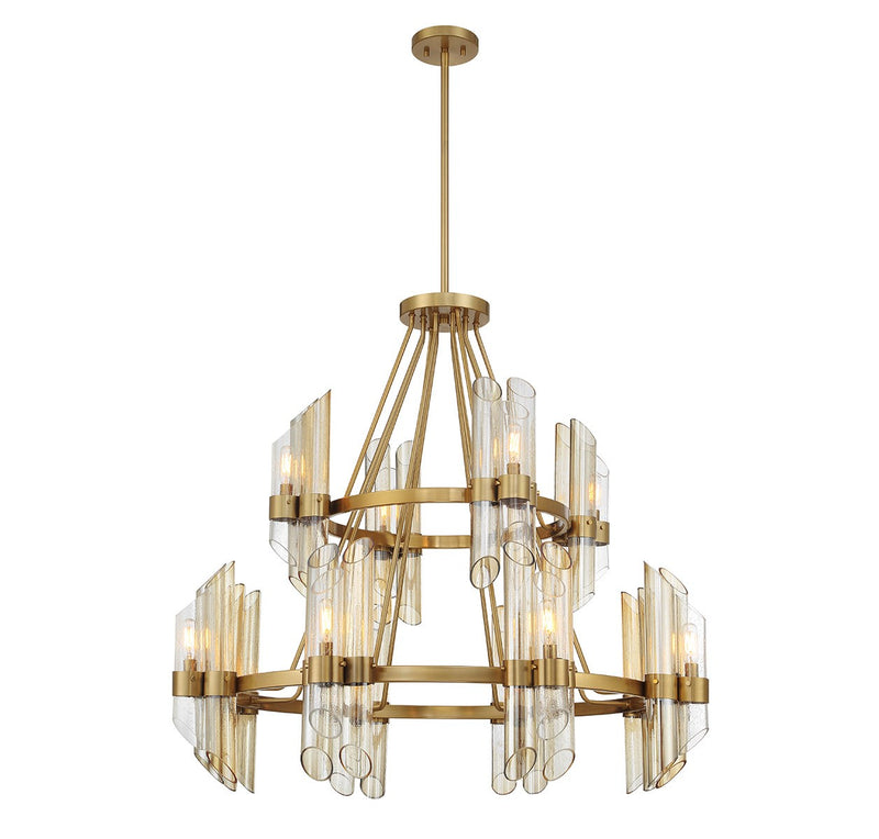 Savoy House 1-9106-12-322 12 Light Chandelier, Warm Brass