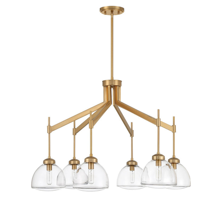 Savoy House 1-9841-6-322 Six Light Chandelier, Warm Brass