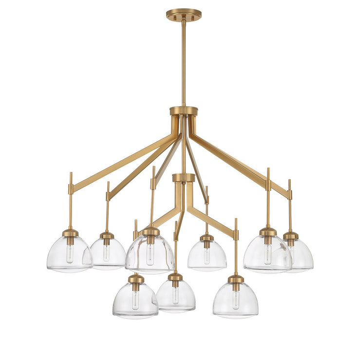 Savoy House 1-9842-9-322 Nine Light Chandelier, Warm Brass