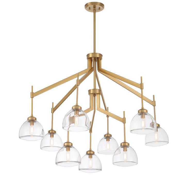 Savoy House 1-9842-9-322 Nine Light Chandelier, Warm Brass